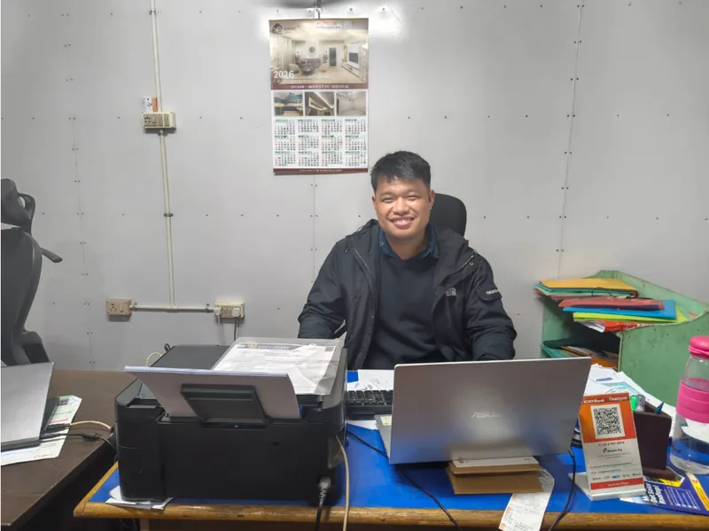 An Eartheners team member at work in the Imphal office