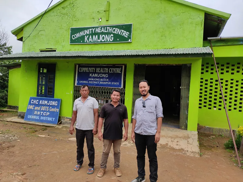 Eartheners team outside the Community Health Centre at Kamjong, Manipur